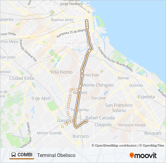 Mapa de COMBI de colectivo