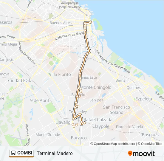 COMBI Colectivo Line Map