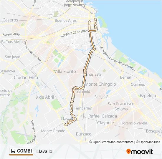 COMBI Colectivo Line Map