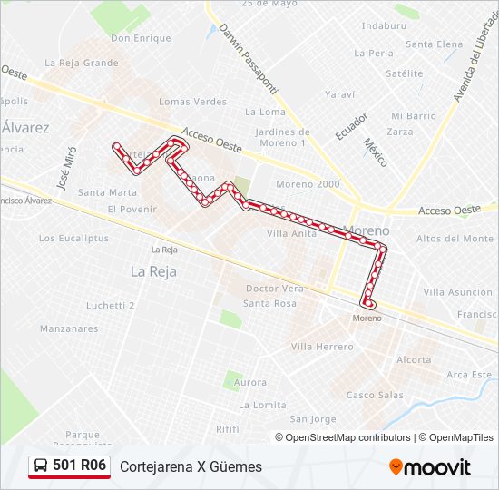 Mapa de 501 R06 de Colectivo