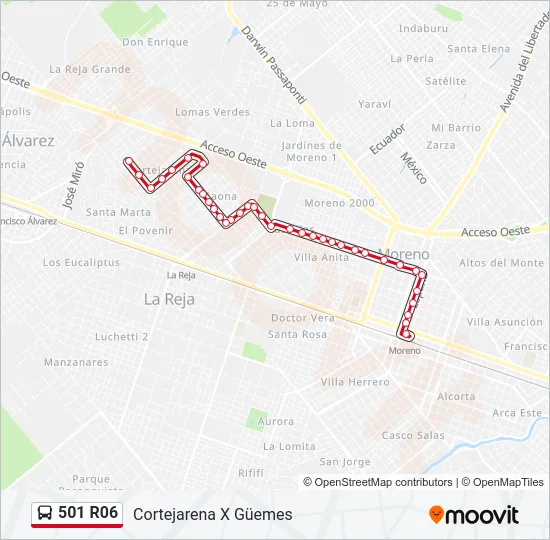 501 R06 Colectivo Line Map