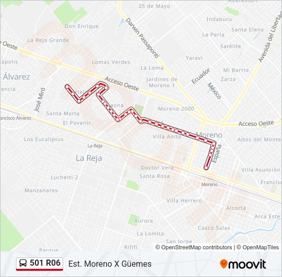 501 R06 Colectivo Line Map