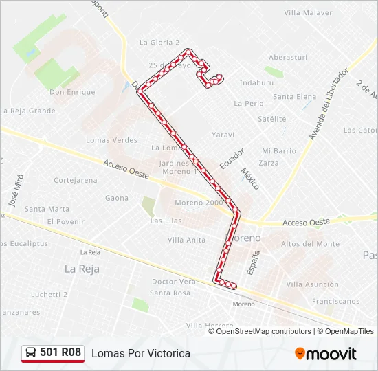 501 R08 Colectivo Line Map