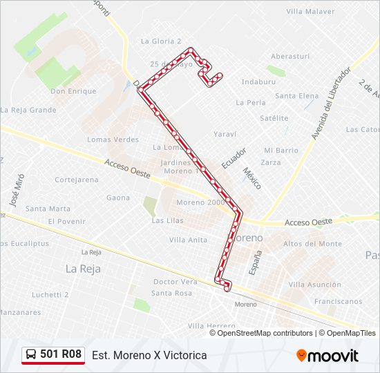 501 R08 Colectivo Line Map