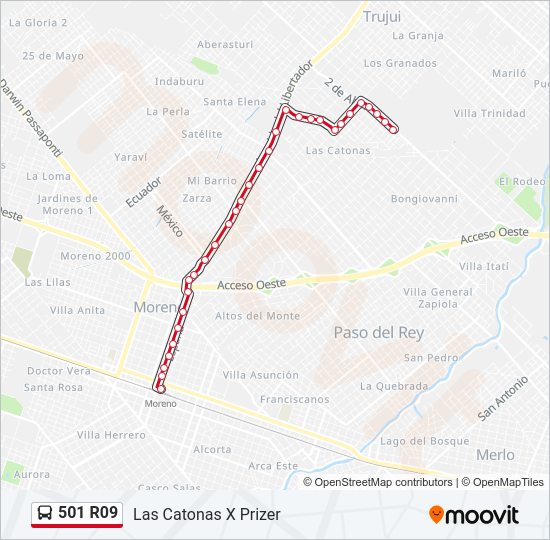 501 R09 Colectivo Line Map