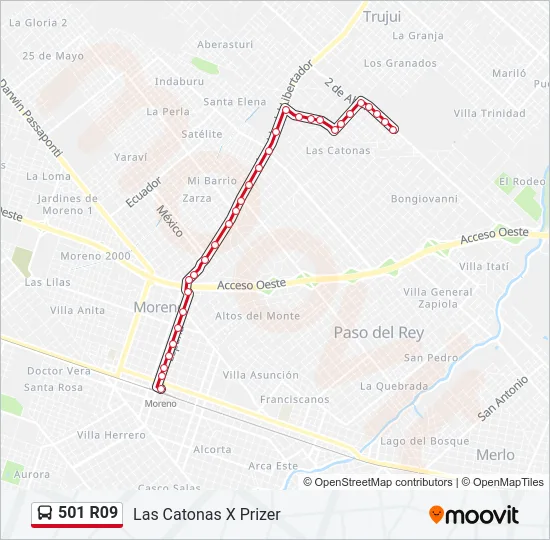 501 R09 Colectivo Line Map