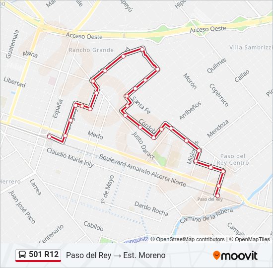 Mapa de 501 R12 de Colectivo
