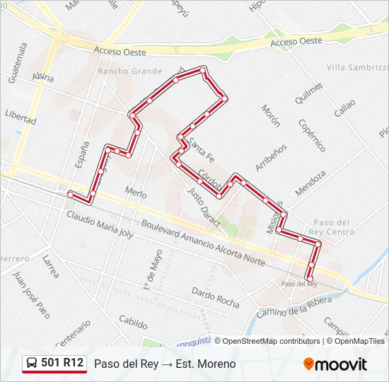 Mapa de 501 R12 de Colectivo