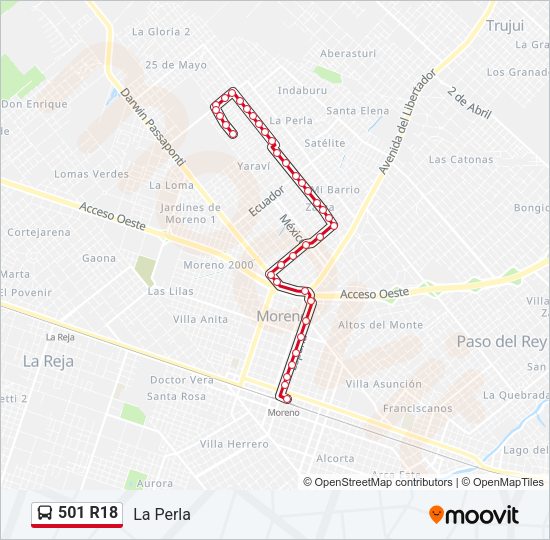 Mapa de 501 R18 de Colectivo