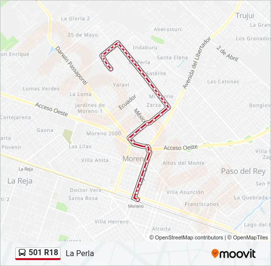 501 R18 Colectivo Line Map