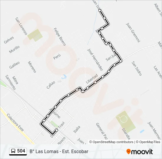 504 Colectivo Line Map