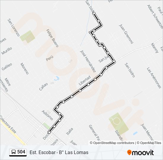 504 Colectivo Line Map