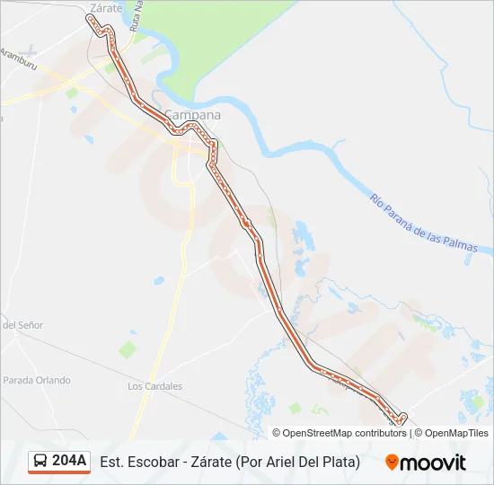 204A Colectivo Line Map
