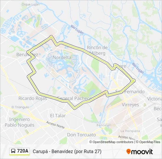 720A Colectivo Line Map