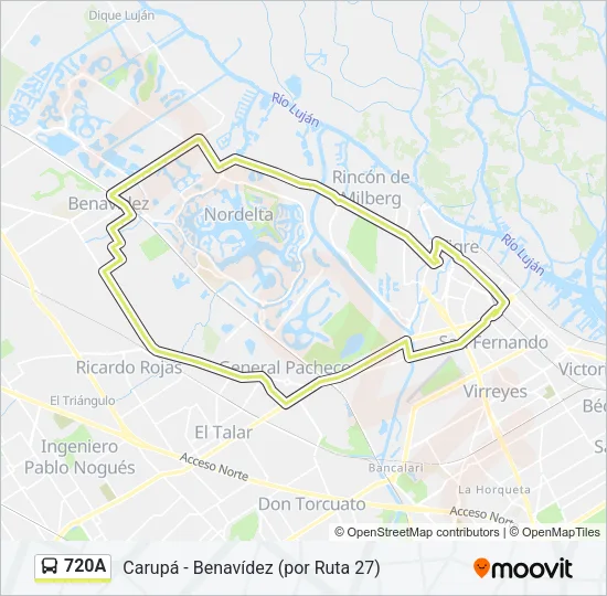 720A Colectivo Line Map