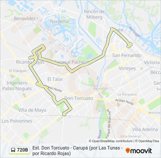 720B Colectivo Line Map