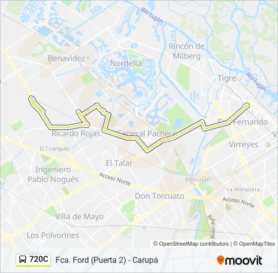 720C Colectivo Line Map