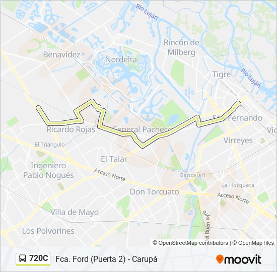 720C Colectivo Line Map