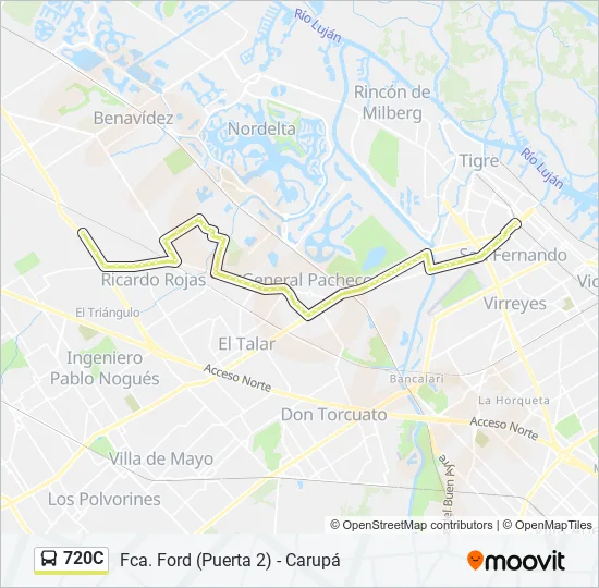 720C Colectivo Line Map