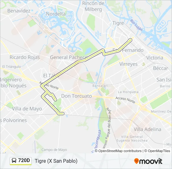 720D Colectivo Line Map