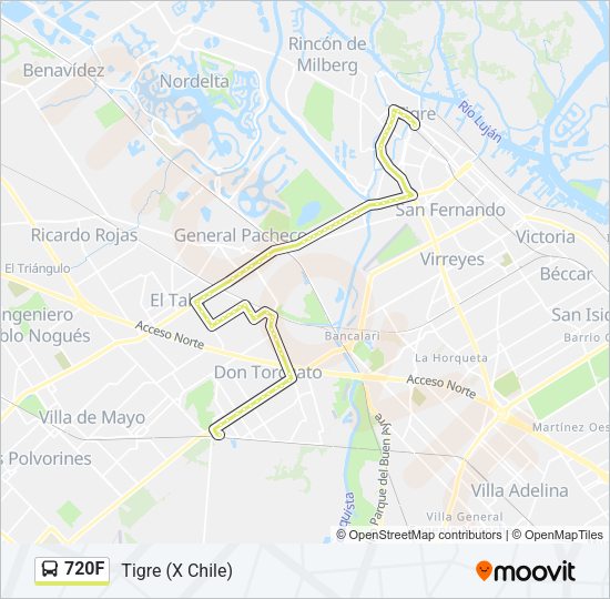 720F Colectivo Line Map