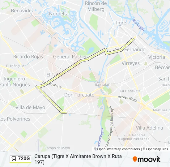 720G Colectivo Line Map