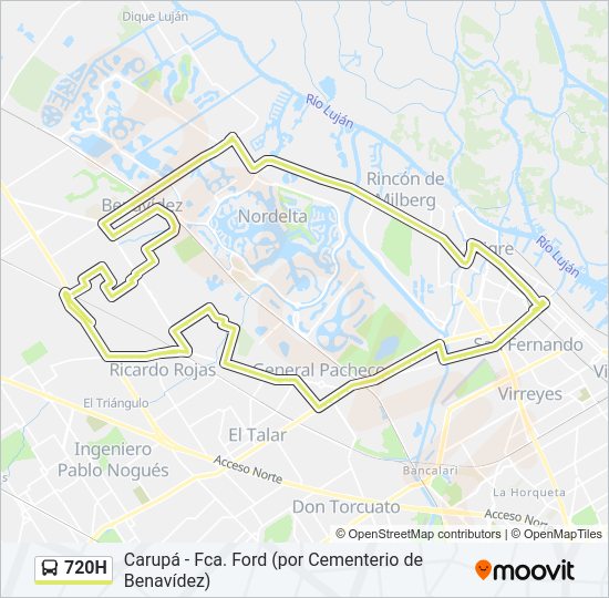 720H Colectivo Line Map