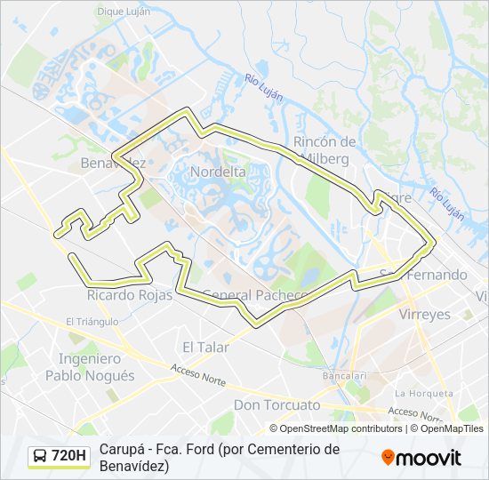 720H Colectivo Line Map