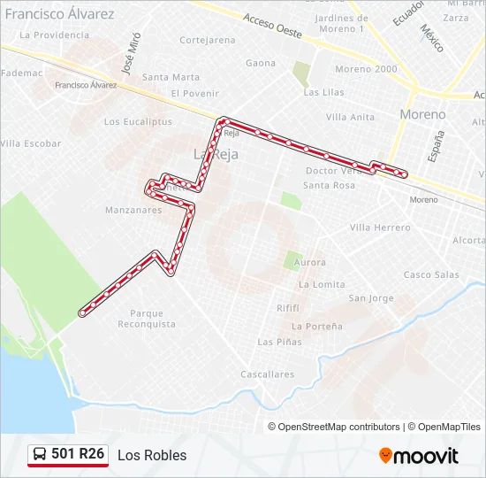 Mapa de 501 R26 de Colectivo