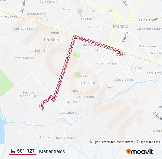 501 R27 Colectivo Line Map