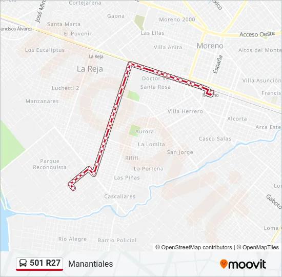 501 R27 Colectivo Line Map