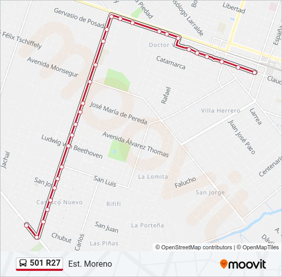 501 R27 Colectivo Line Map