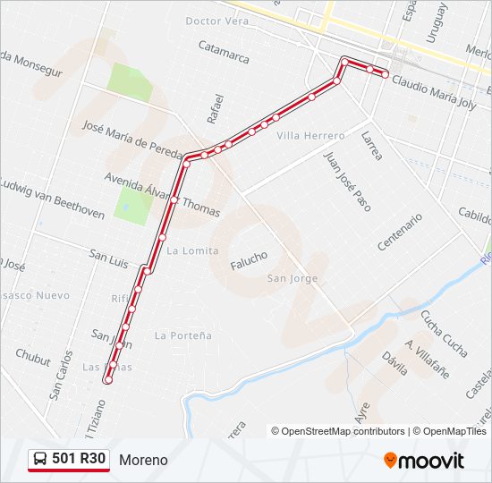 501 R30 Colectivo Line Map