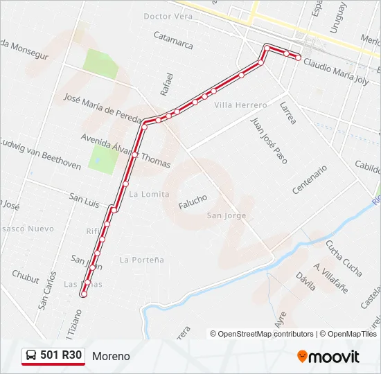 501 R30 Colectivo Line Map