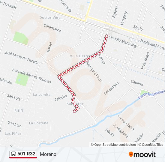 501 R32 Colectivo Line Map