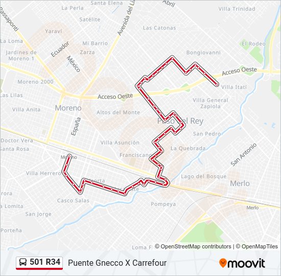 Mapa de 501 R34 de Colectivo