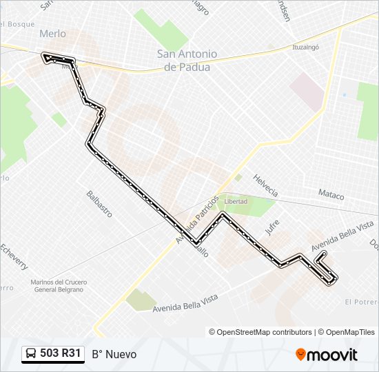 503 R31 Colectivo Line Map