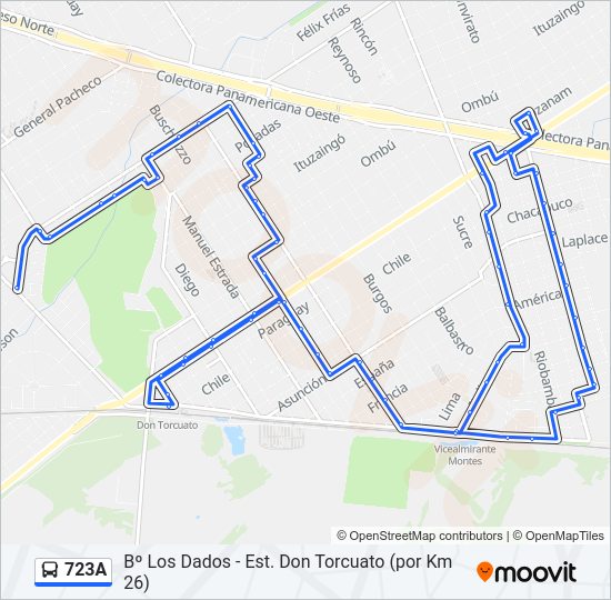 Mapa de 723A de Colectivo