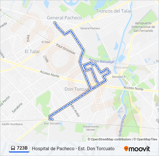 723B Colectivo Line Map