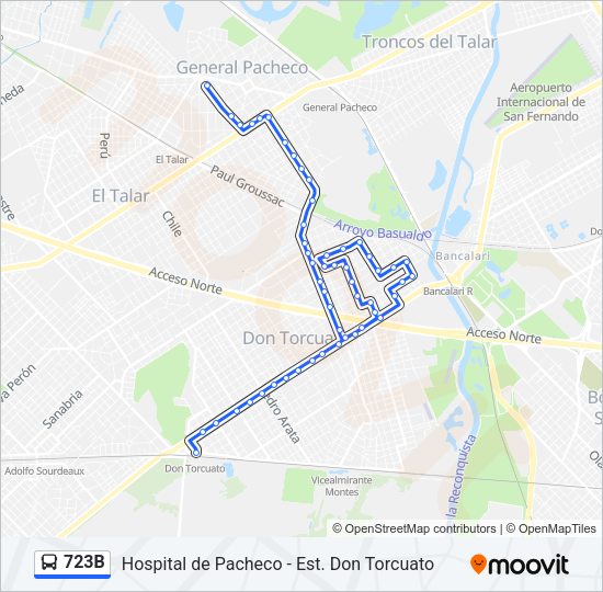723B Colectivo Line Map