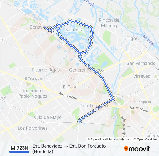 723N Colectivo Line Map