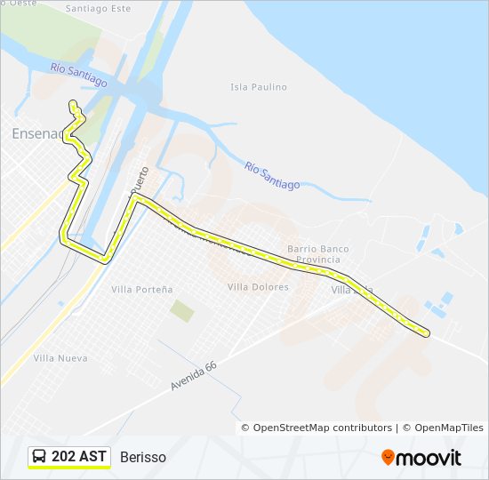 Mapa de 202 AST de Colectivo