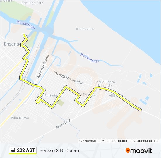 Mapa de 202 AST de Colectivo