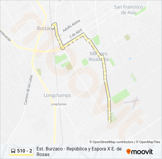 Mapa de 510 - 2 de Colectivo