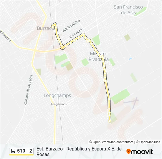 510 - 2 Colectivo Line Map