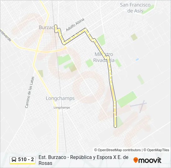 510 - 2 Colectivo Line Map