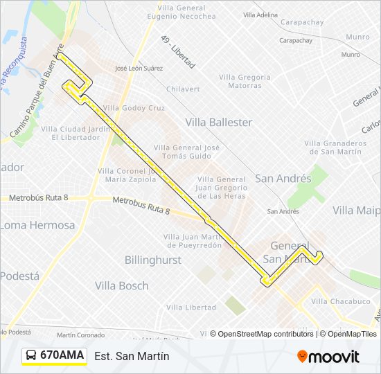 670AMA Colectivo Line Map