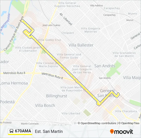 670AMA Colectivo Line Map