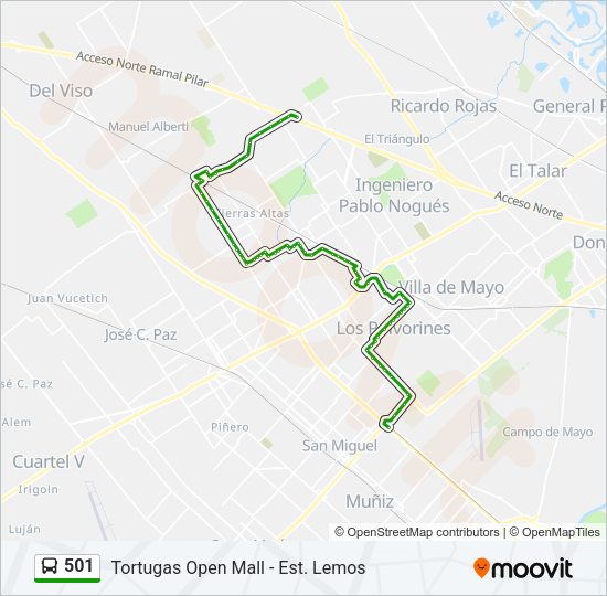 501 Colectivo Line Map
