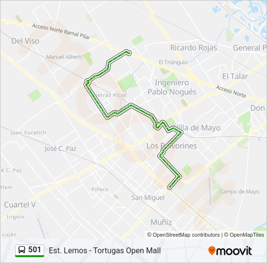 501 Colectivo Line Map
